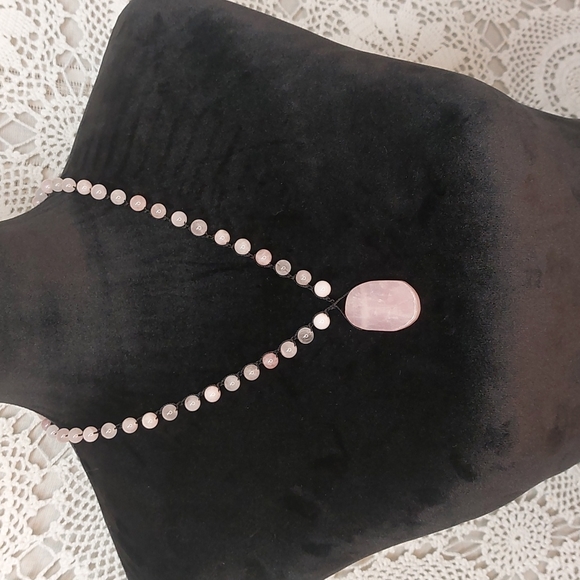 Rose Quartz, Crystal Necklace, Pink Handcrafted by Rust Belt Raised - Picture 1 of 15